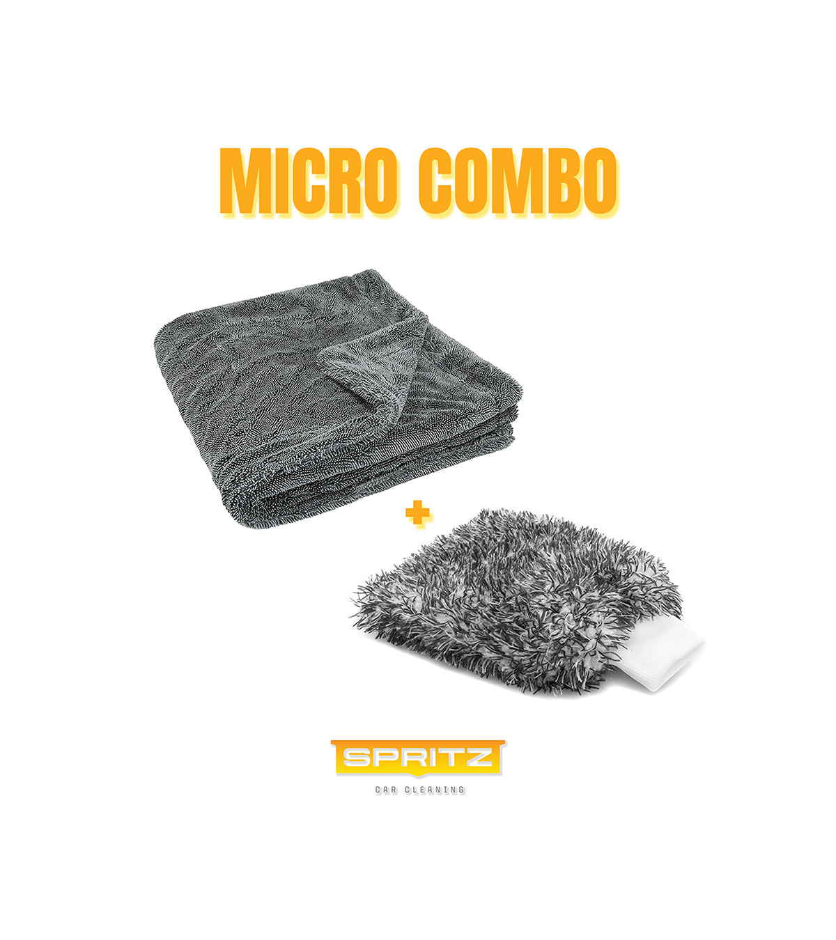 Spritz Microfibre Combo - 1600gsm Microfibre Drying towel and Wash Mitt